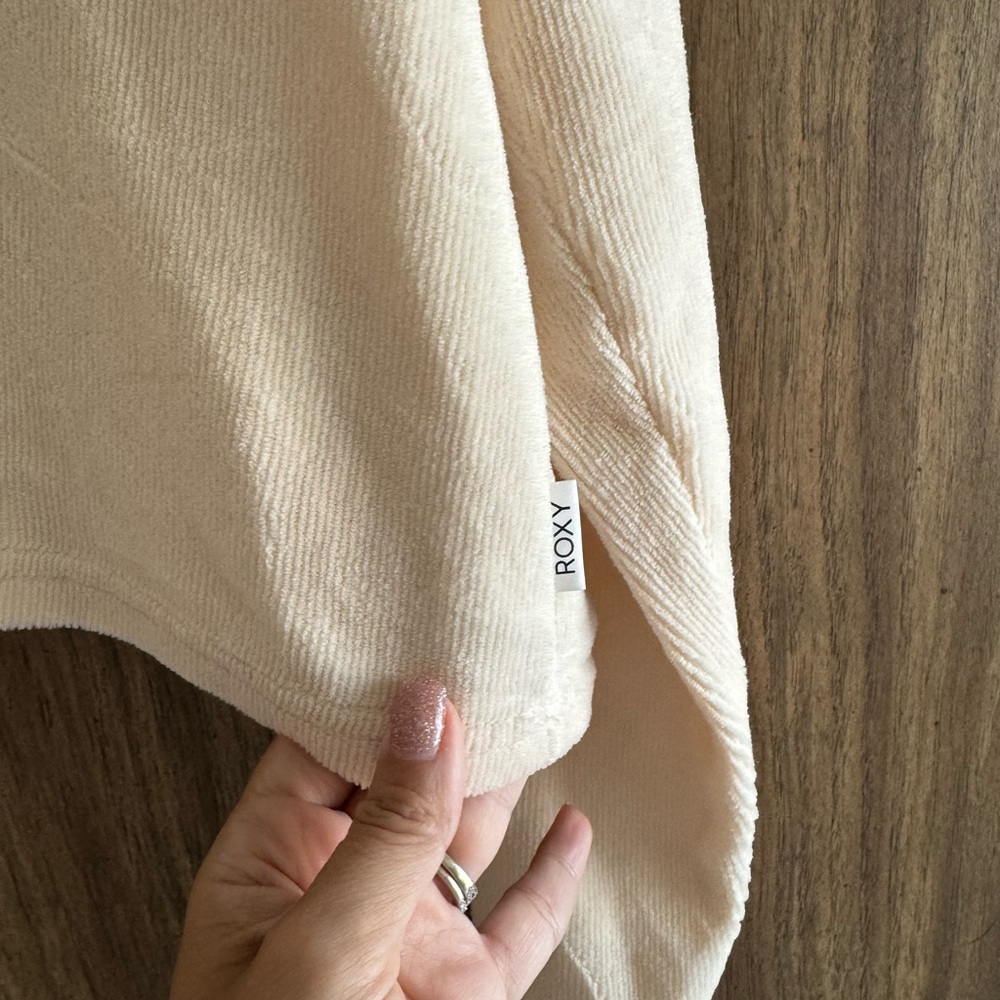 Roxy Collared And Ribbed Pullover, In A Cream Col… - image 5